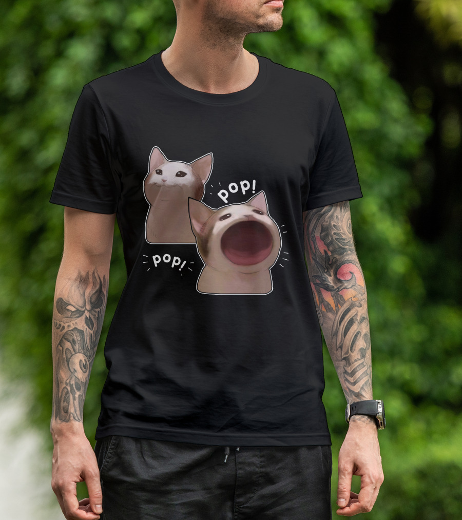 Pop Cat Meme Funny Pop T-Shirt