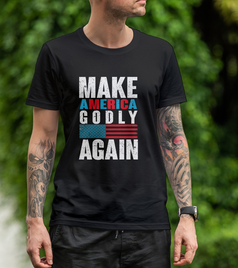 Make America Godly Again USA Flag T-Shirt