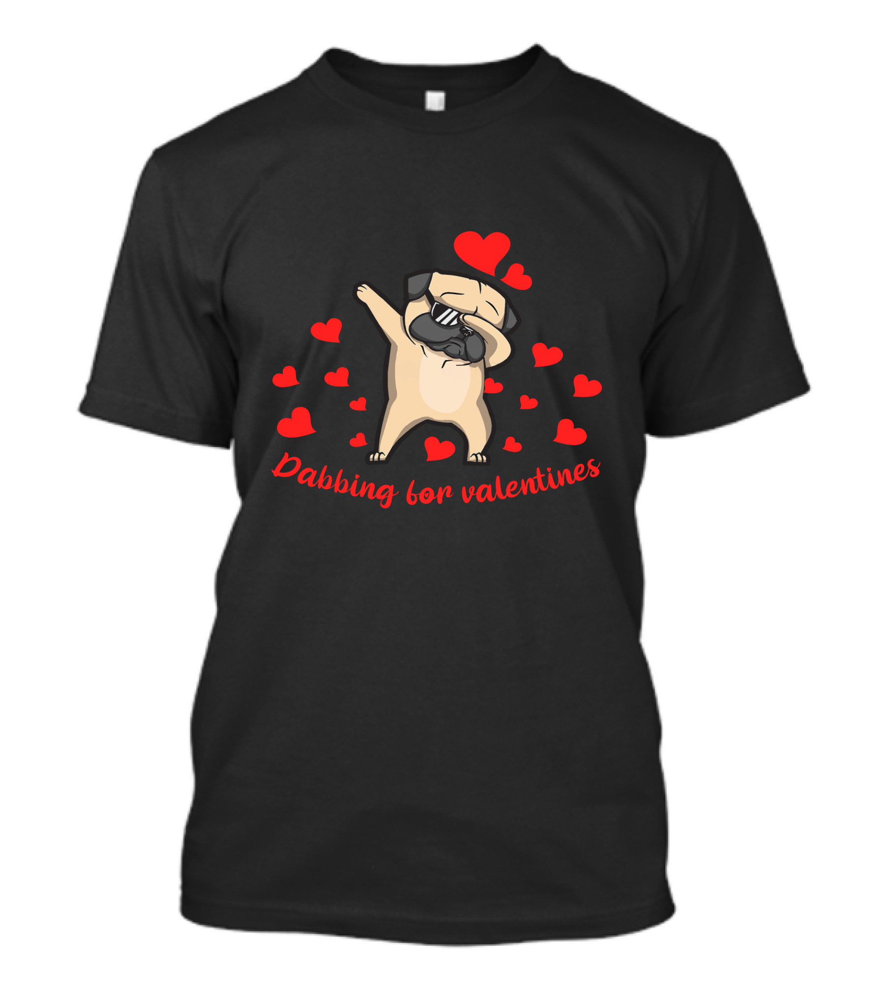 Dabbing For Valentines Funny Heart-Loving Dog T-Shirt