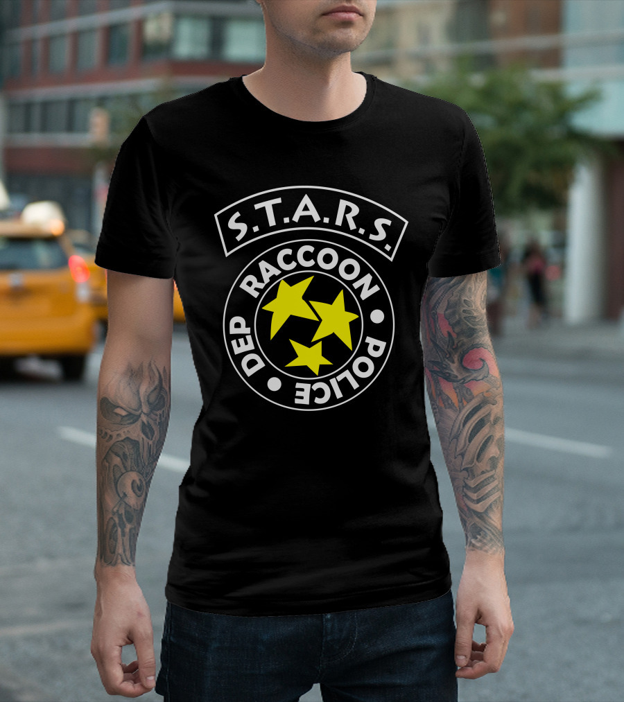 Resident Evil Raccoon Police Department S.T.A.R.S. Badge Video Game T-Shirt