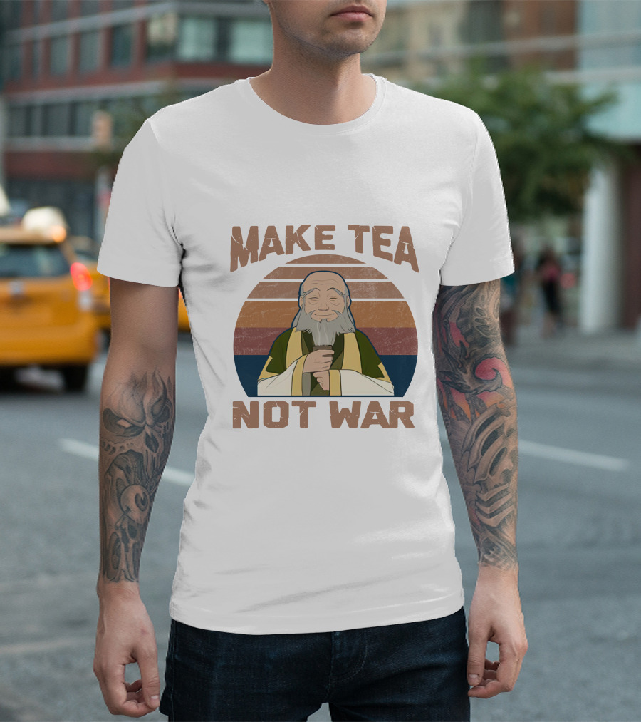 Make Tea Not War Uncle Iroh Avatar Vintage Sunset T-Shirt