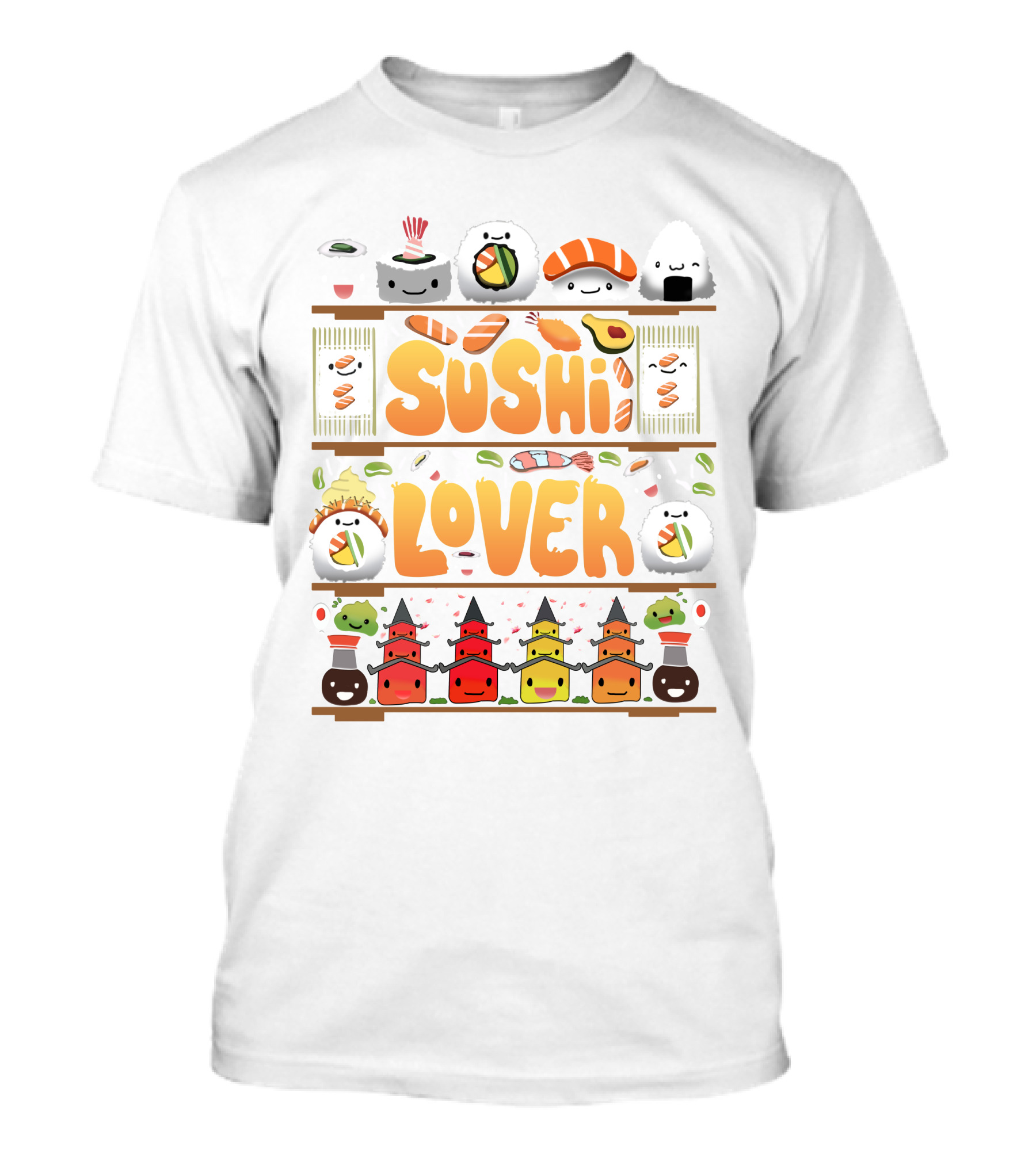 Sushi Lover Cute Kawaii Sushi Characters And Icons T-Shirt