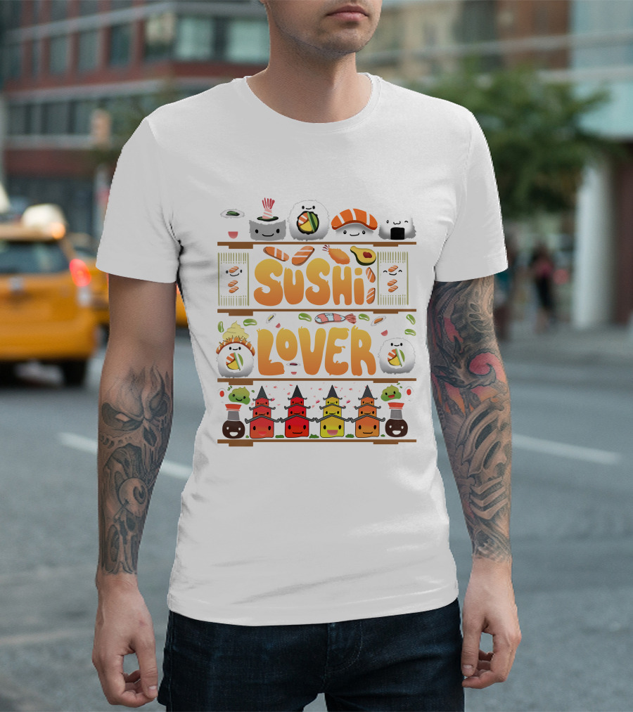 Sushi Lover Cute Kawaii Sushi Characters and Icons T-Shirt