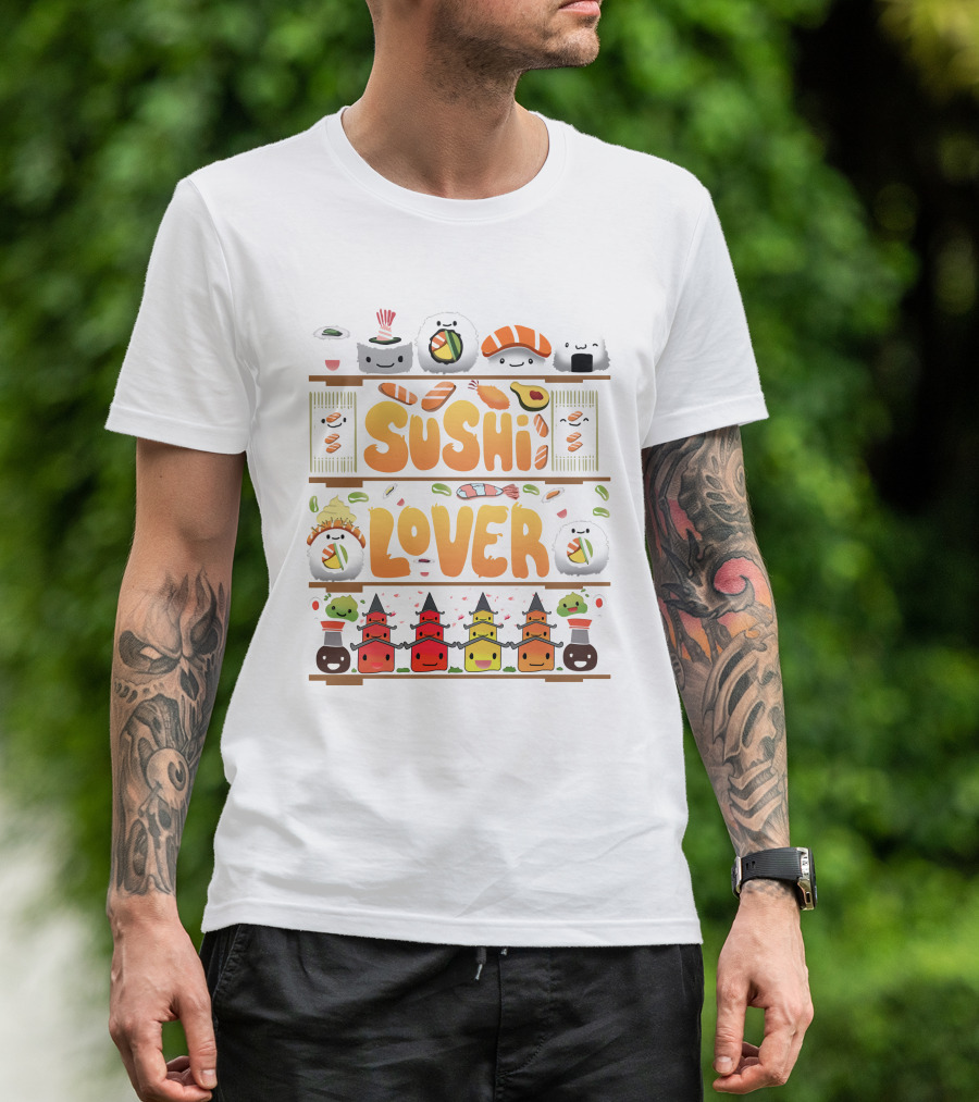Sushi Lover Cute Kawaii Sushi Characters And Icons T-Shirt