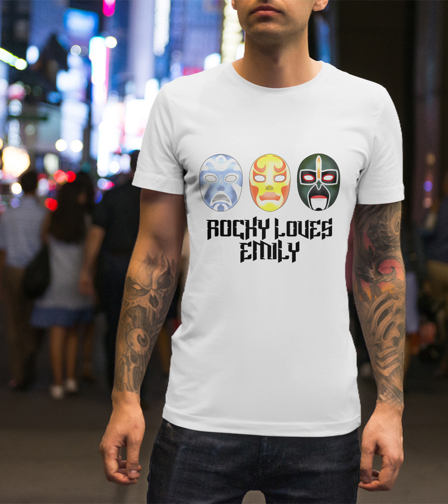 3 Ninjas Rocky Loves Emily Three Tribal Masks T-Shirt
