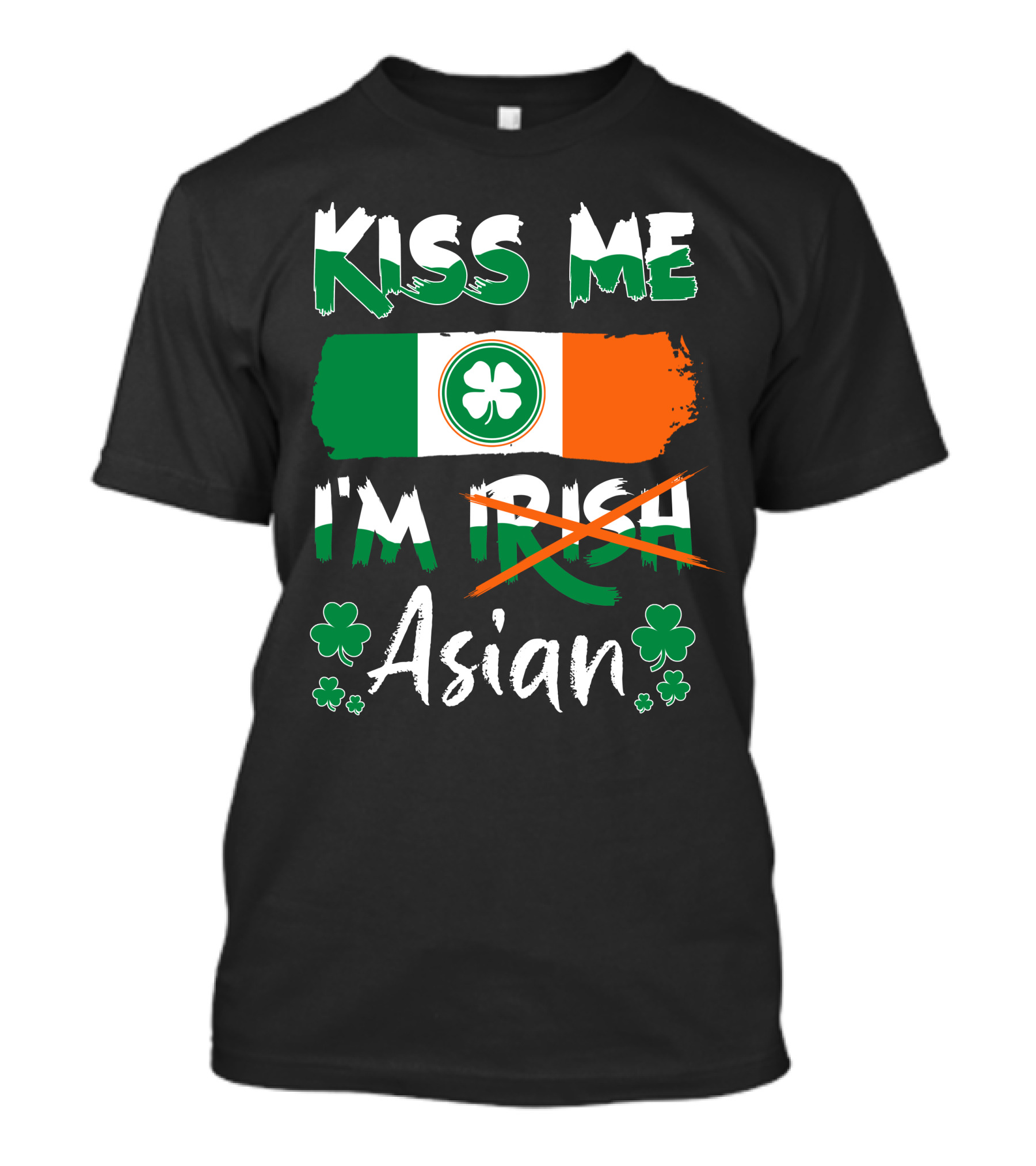 Kiss Me I'm Irish Asian Pride Shamrock Flag T-Shirt