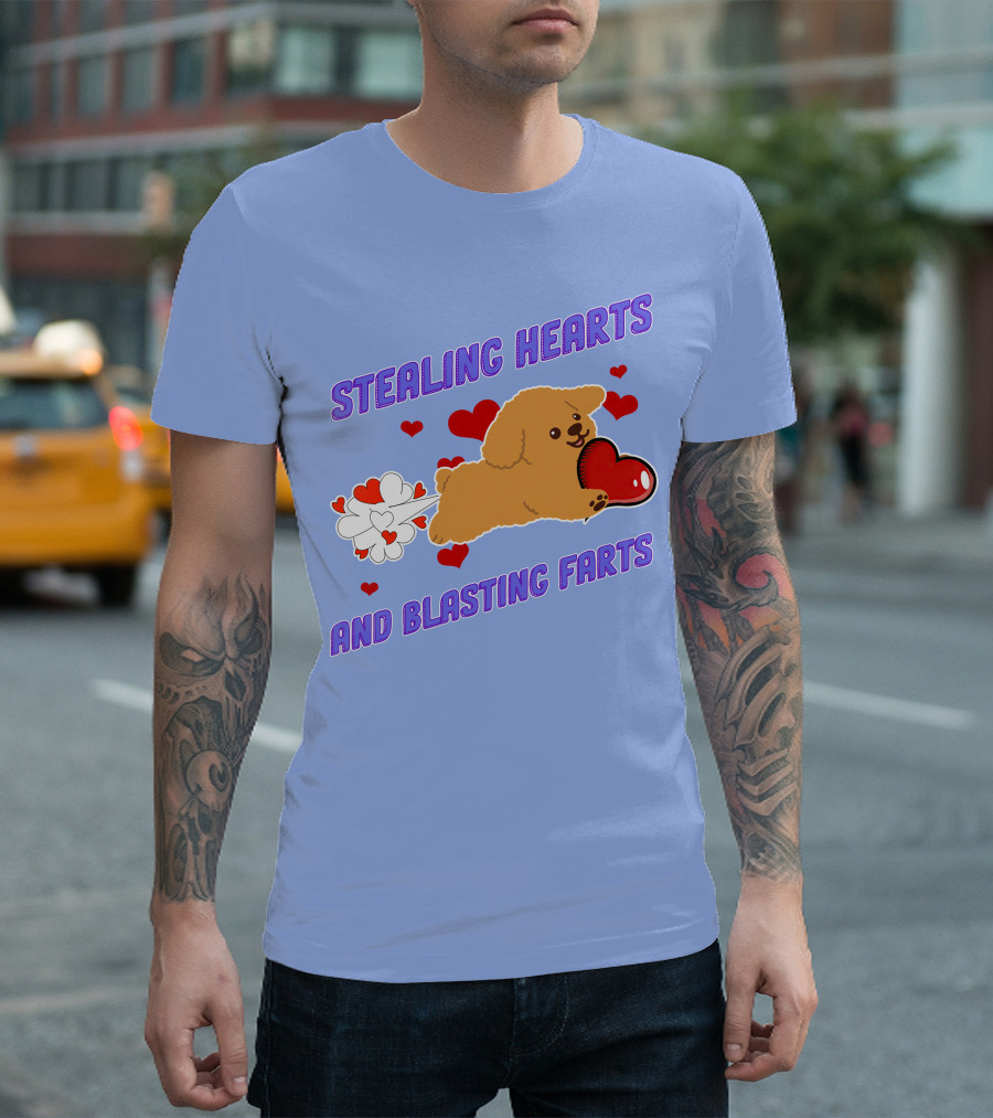 STEALING HEARTS AND BLASTING FARTS WITH POODLE HEARTS AND FARTS T-Shirt