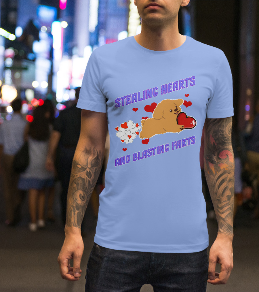 STEALING HEARTS AND BLASTING FARTS WITH POODLE HEARTS AND FARTS T-Shirt