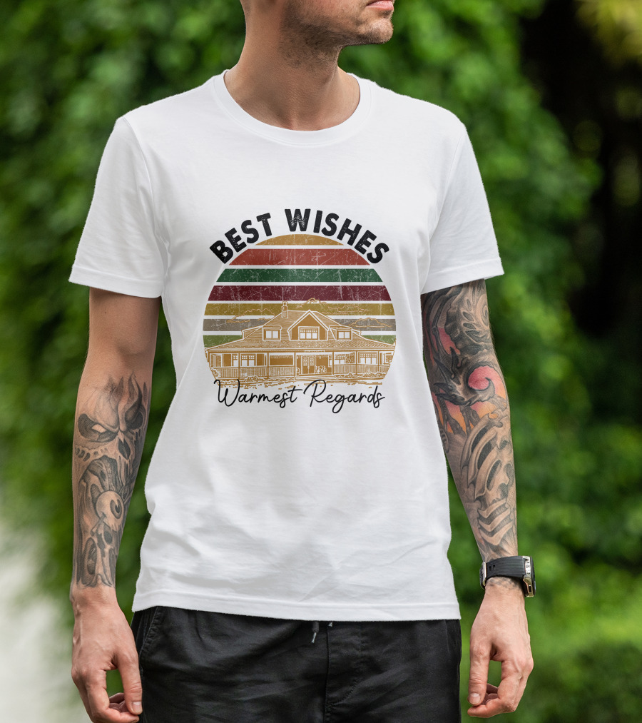 Best Wishes Warmest Regards Vintage House Design Sport Grey T-Shirt