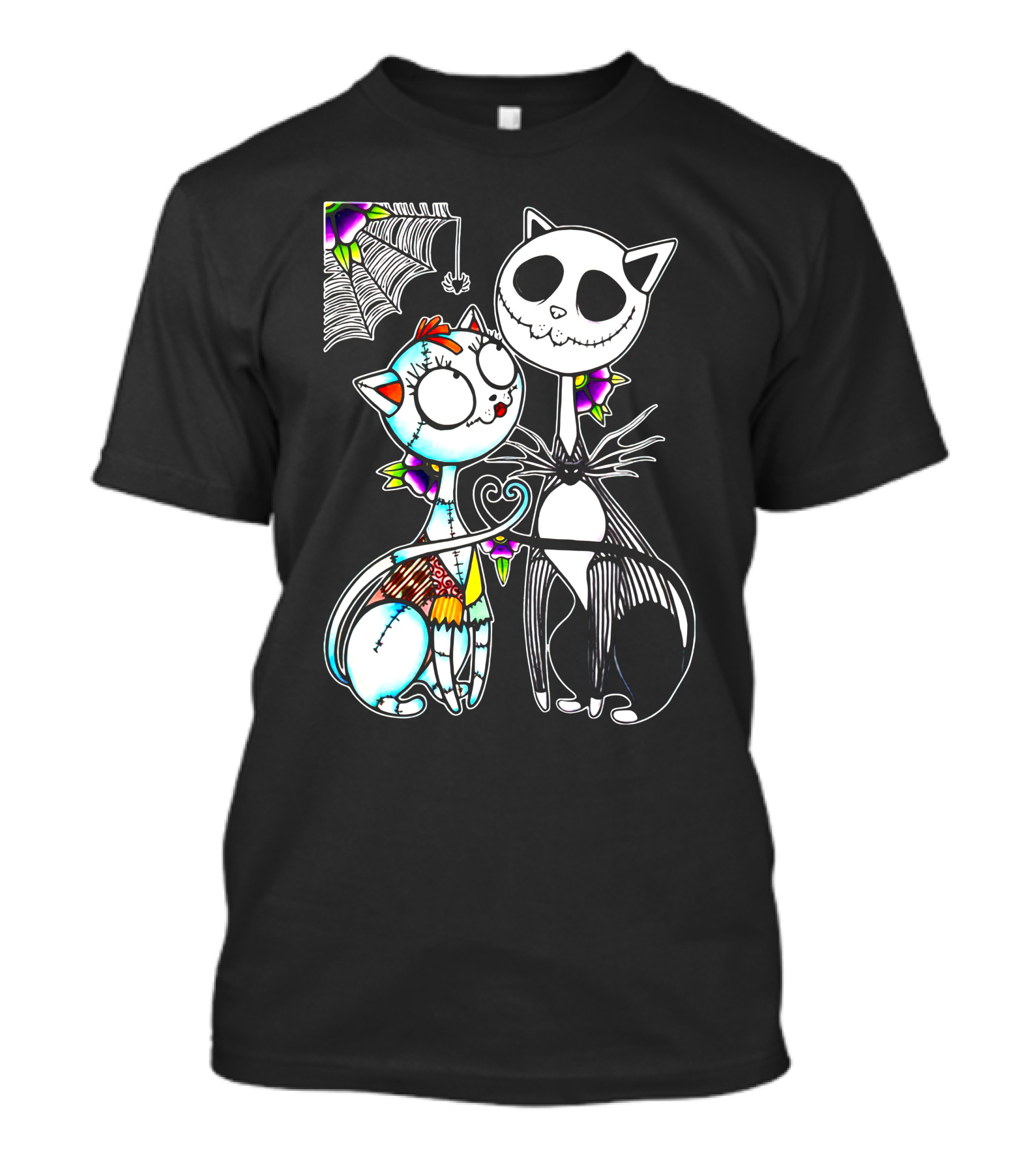 Cat Mix Classic Skeleton Cat Ghost Jack Skellington Sally Inspired T-Shirt
