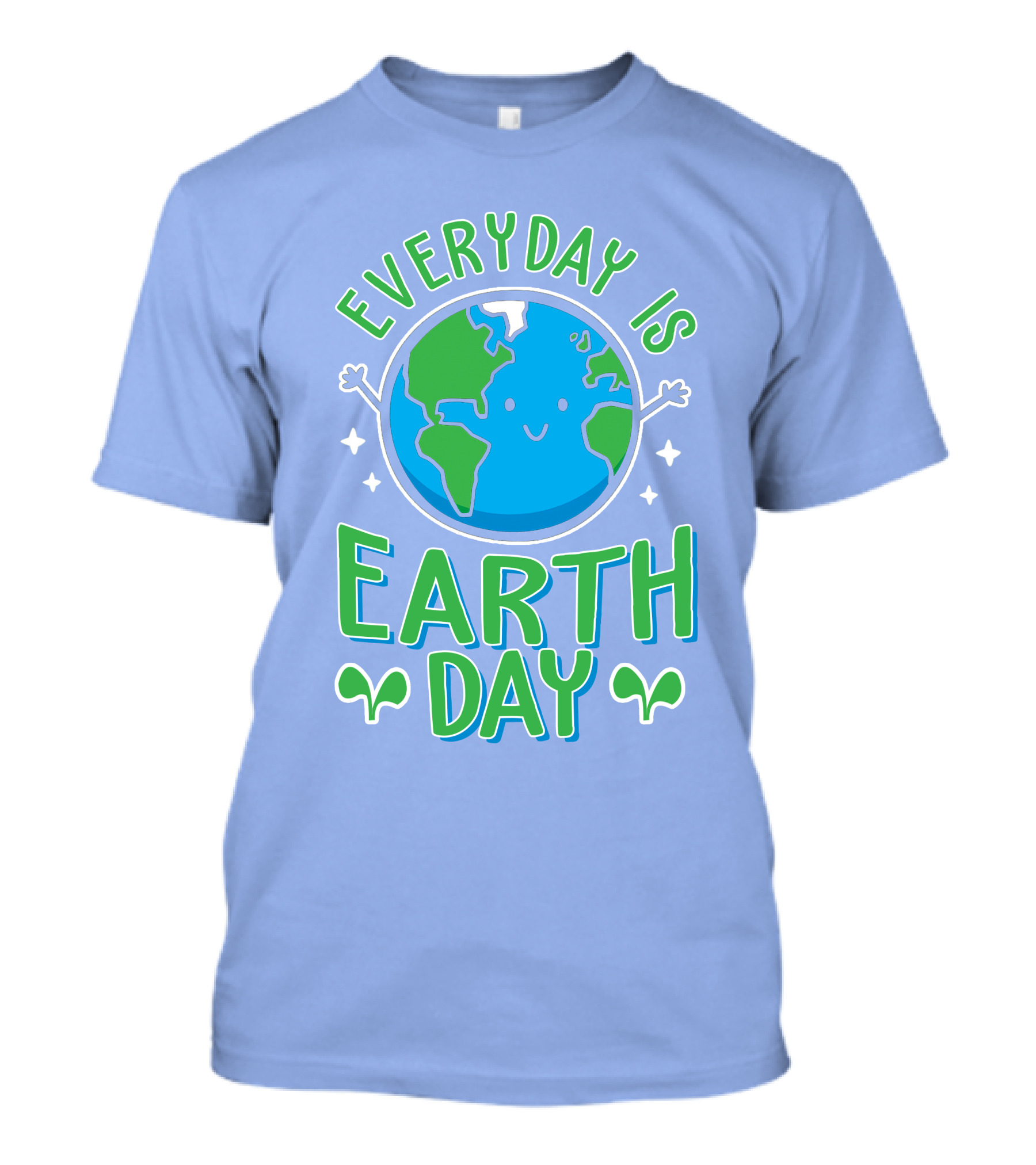 Everyday Is Earth Day Happy Planet With Leaves T-Shirt