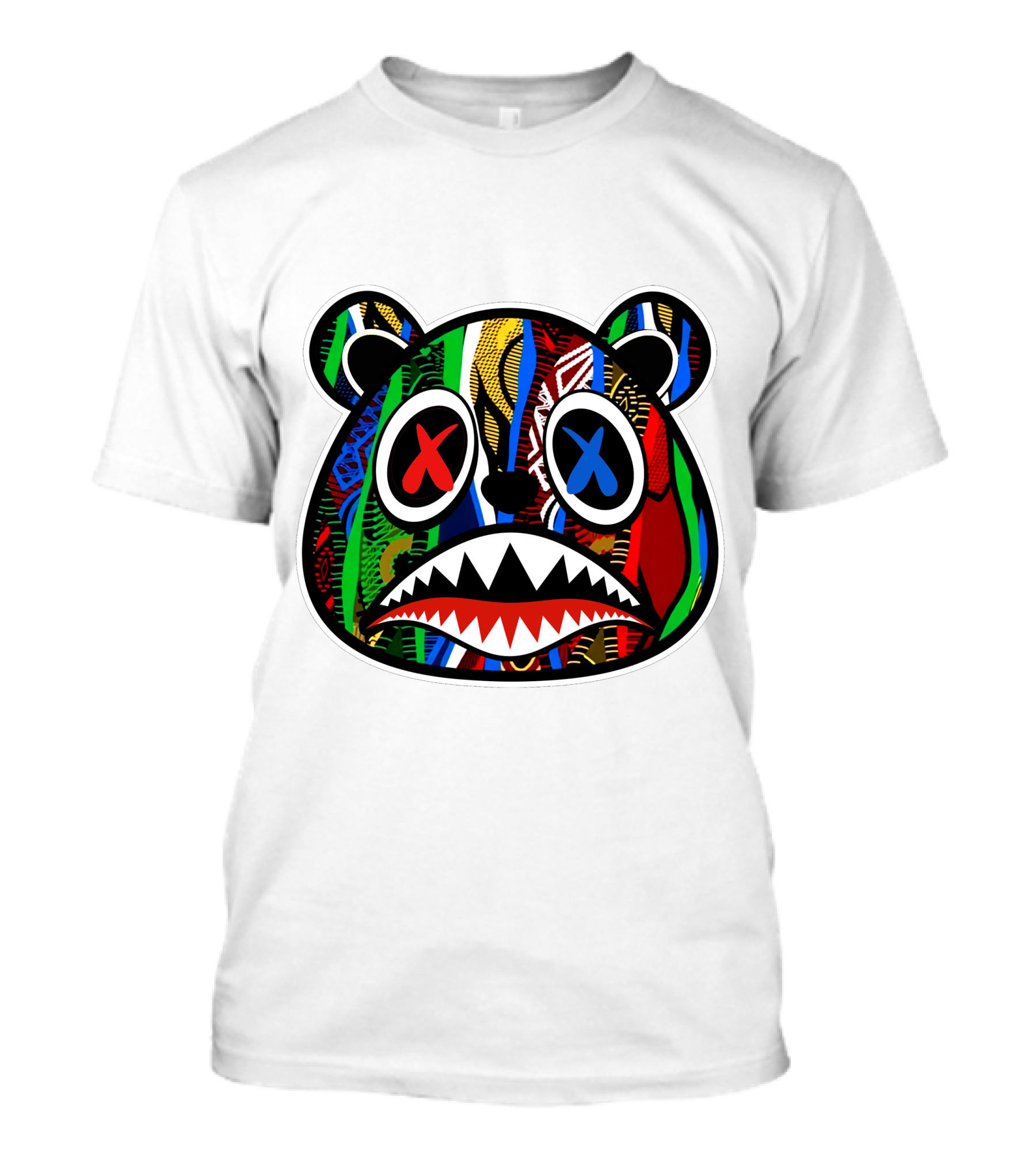 Crazy Baws Moneyatti Reps Colorful Bear Face With X Eyes T-Shirt
