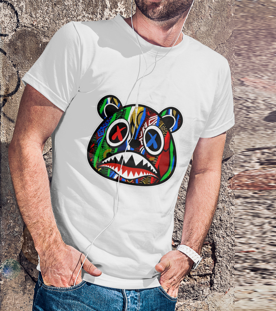 Crazy Baws Moneyatti Reps Colorful Bear Face With X Eyes T-Shirt