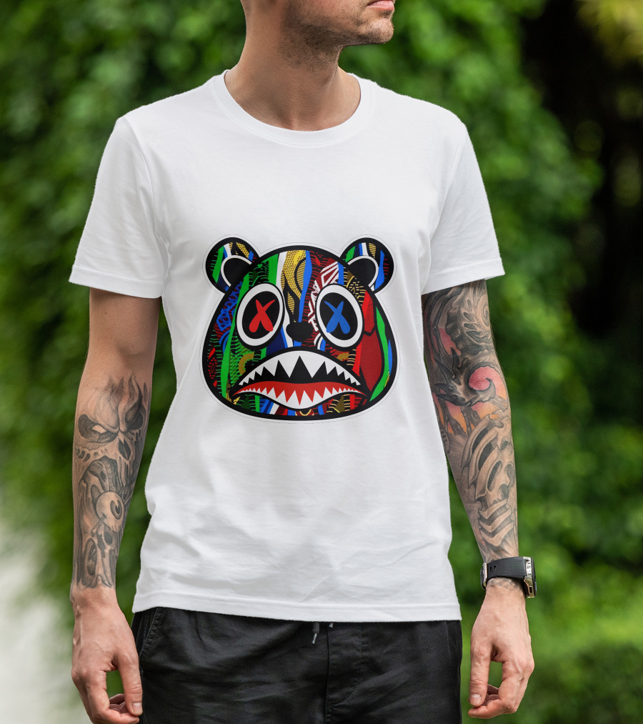 Crazy Baws Moneyatti Reps Colorful Bear Face With X Eyes T-Shirt