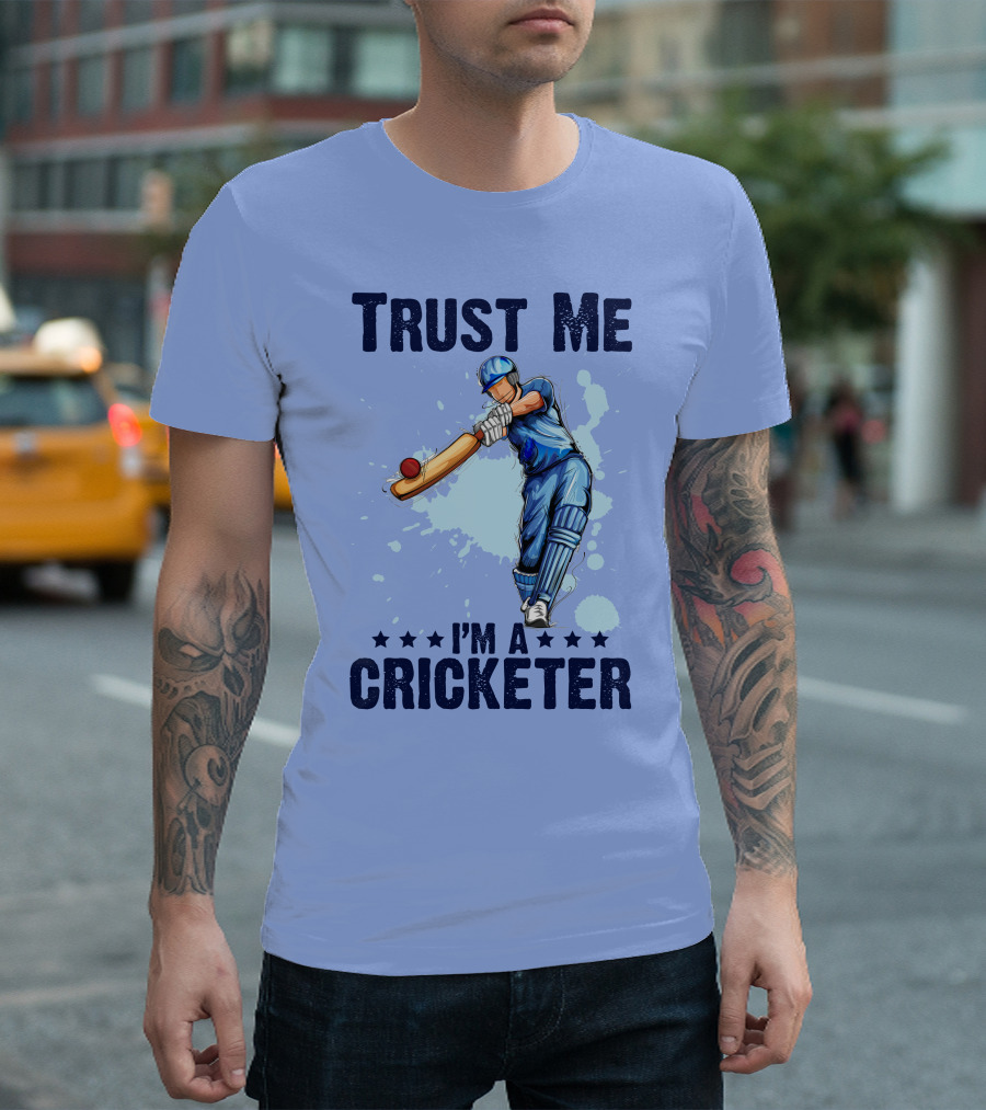 Trust Me I'm A Cricketer Batsman Action T-Shirt