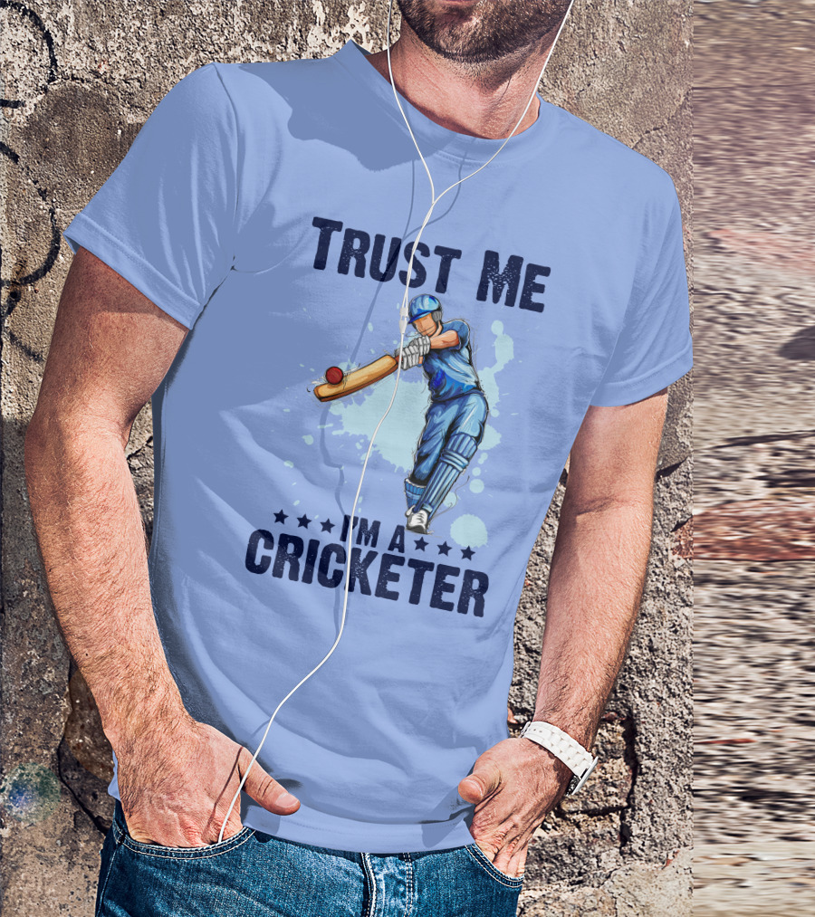 Trust Me I'm A Cricketer Batsman Action T-Shirt