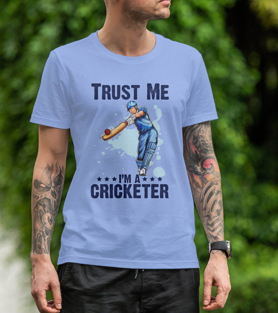 Trust Me I'm A Cricketer Batsman Action T-Shirt