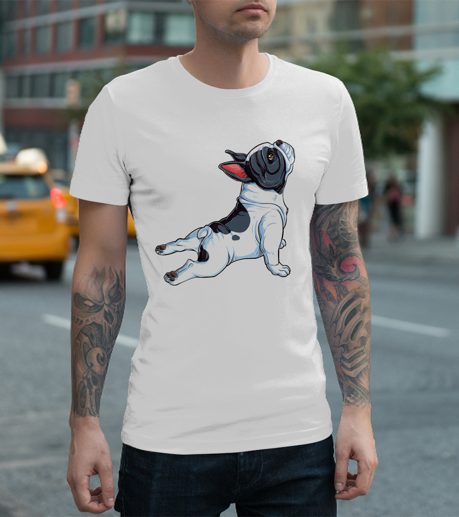 French Bulldog Yoga Pose Frenchie Namaste Dog Stretching T-Shirt