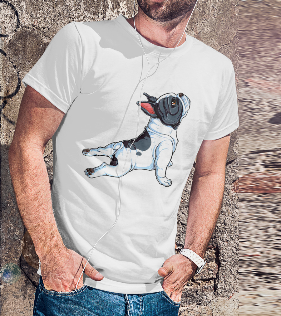 French Bulldog Yoga Pose Frenchie Namaste Dog Stretching T-Shirt