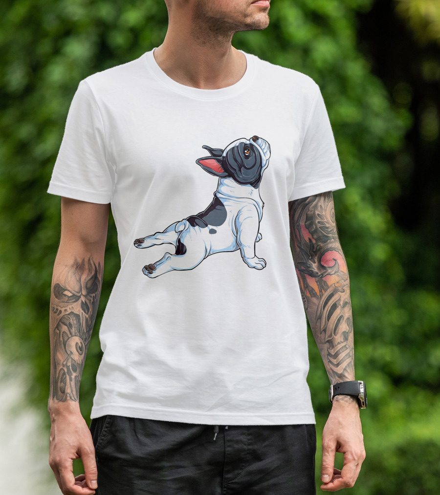 French Bulldog Yoga Pose Frenchie Namaste Dog Stretching T-Shirt