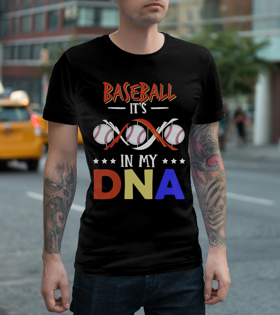 BASEBALL IT'S IN MY DNA WITH BASEBALLS AND DNA STRAND T-Shirt