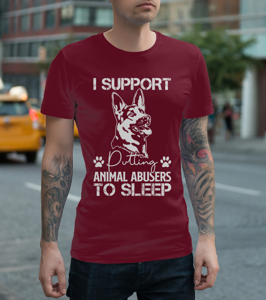 RD German Shepherd Dog I Support Putting Animal Abusers to Sleep T-Shirt