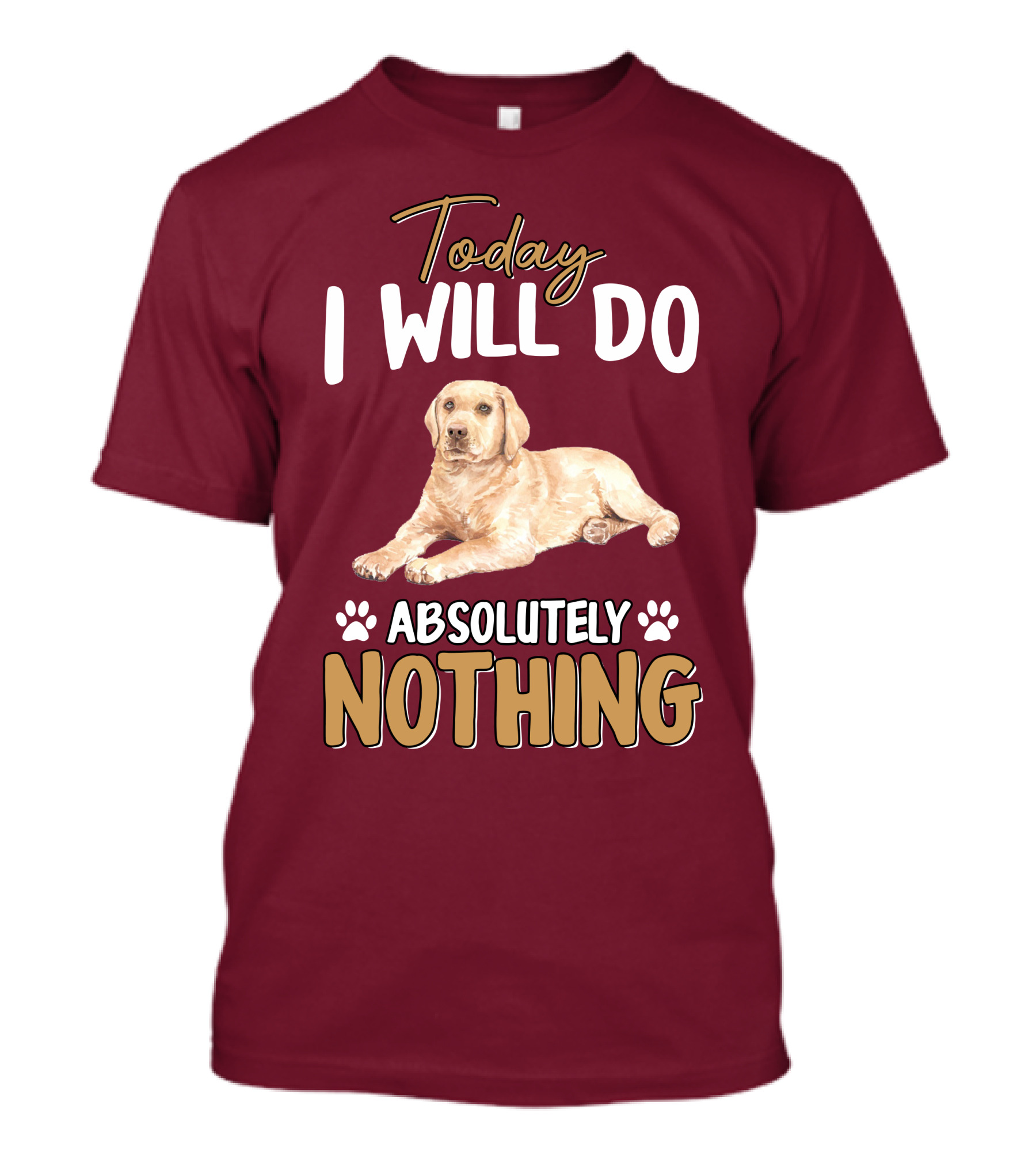 RD Golden Retriever Today I Will Do Absolutely Nothing T-Shirt