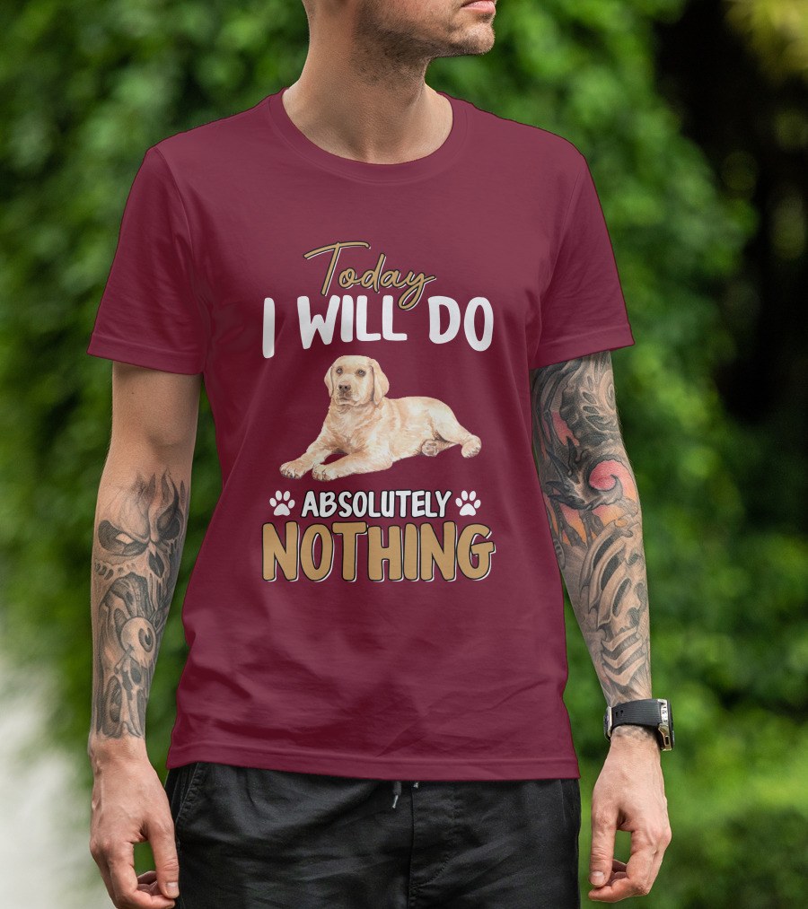 RD Golden Retriever Today I Will Do Absolutely Nothing T-Shirt