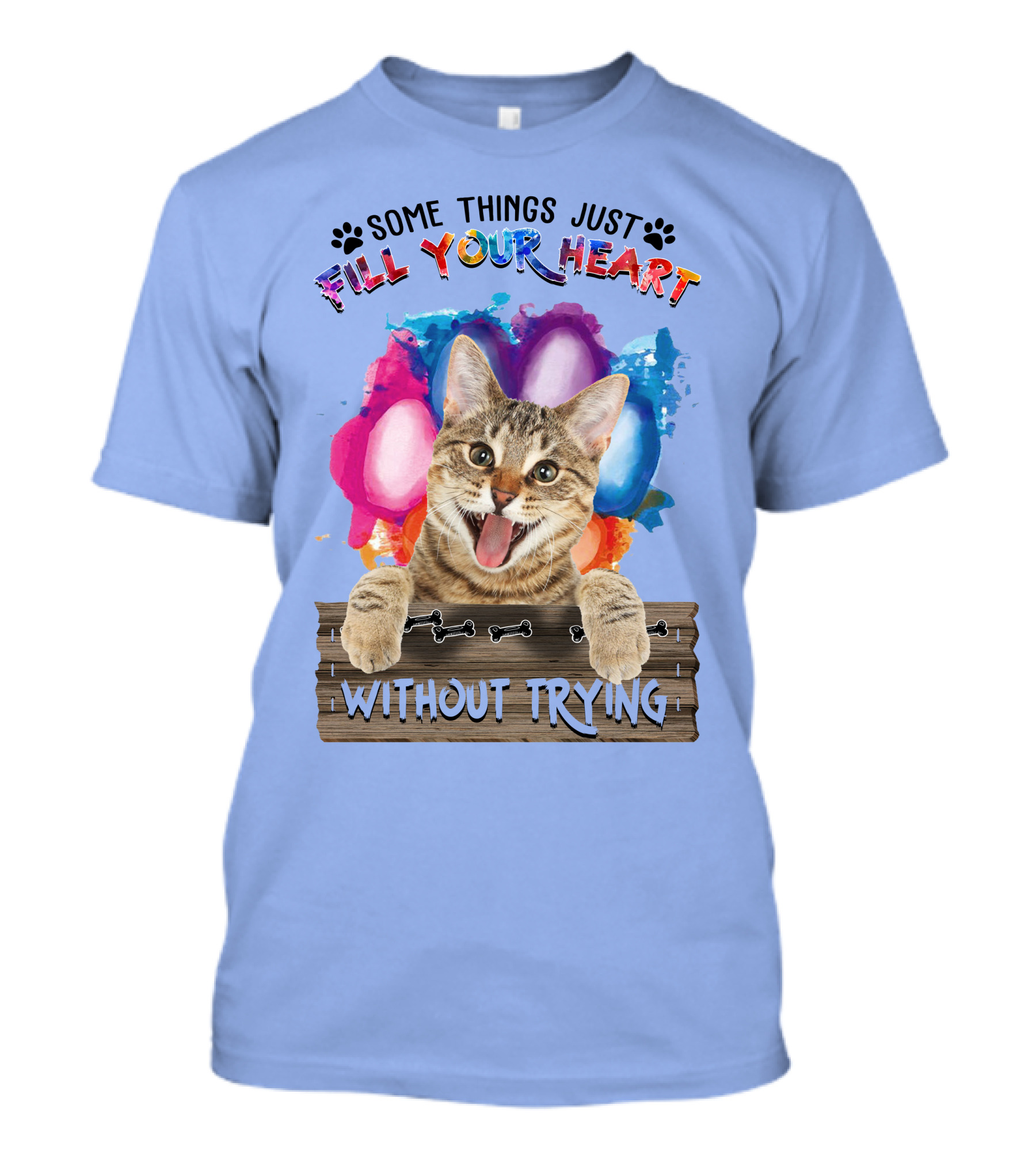 Some Things Just Fill Your Heart Without Trying Cat And Colorful Balloons T-Shirt
