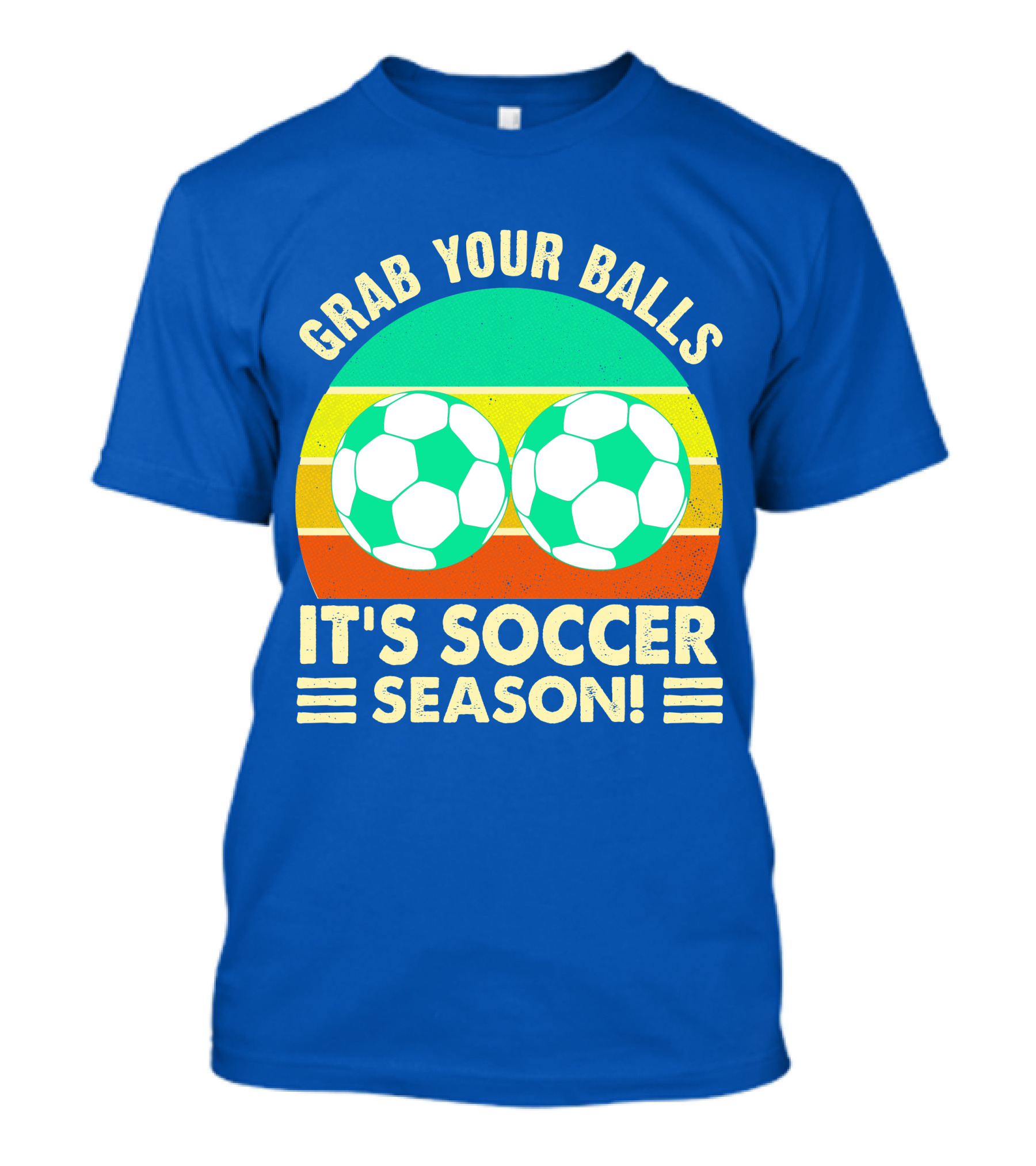Grab Your Balls It's Soccer Season Soccer Balls Retro Stripe T-Shirt