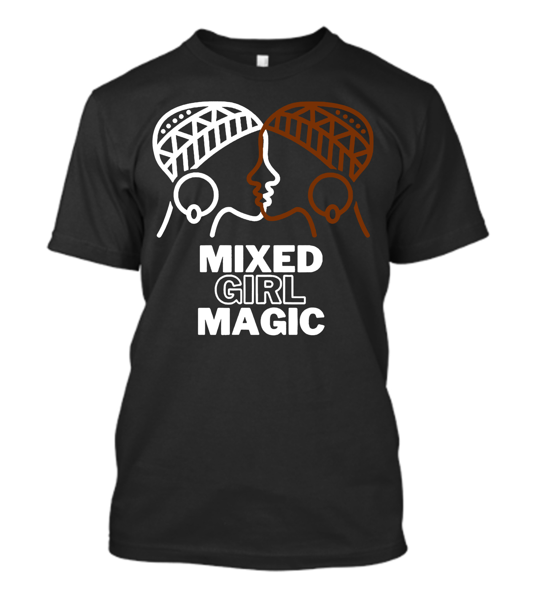Mixed Girl Magic Biracial Girls Iconic Faces Cultural T-Shirt