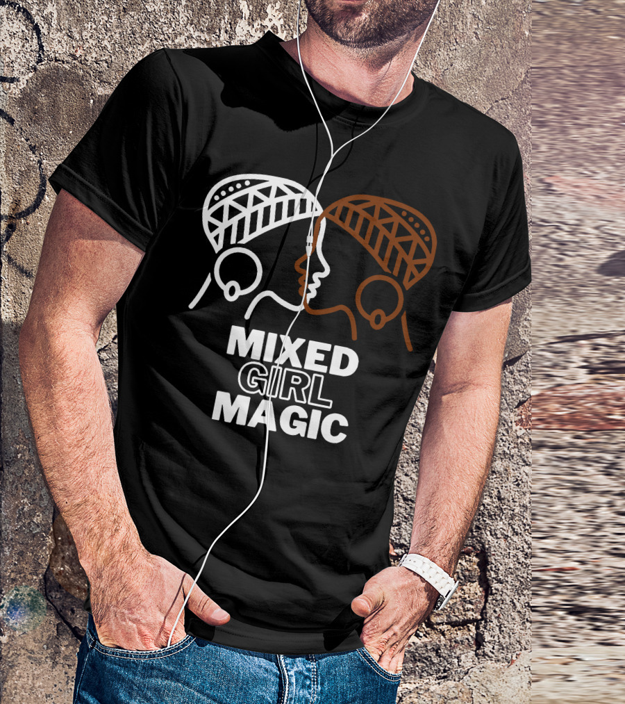 Mixed Girl Magic Biracial Girls Iconic Faces Cultural T-Shirt