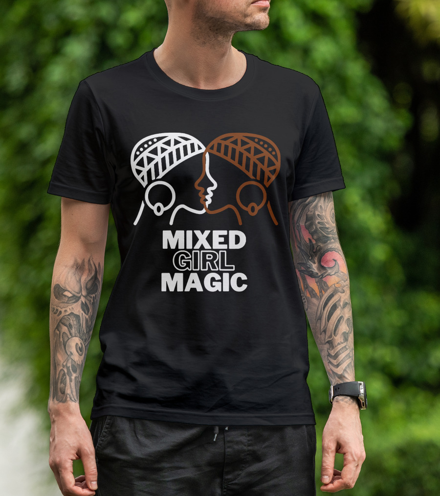 Mixed Girl Magic Biracial Girls Iconic Faces Cultural T-Shirt
