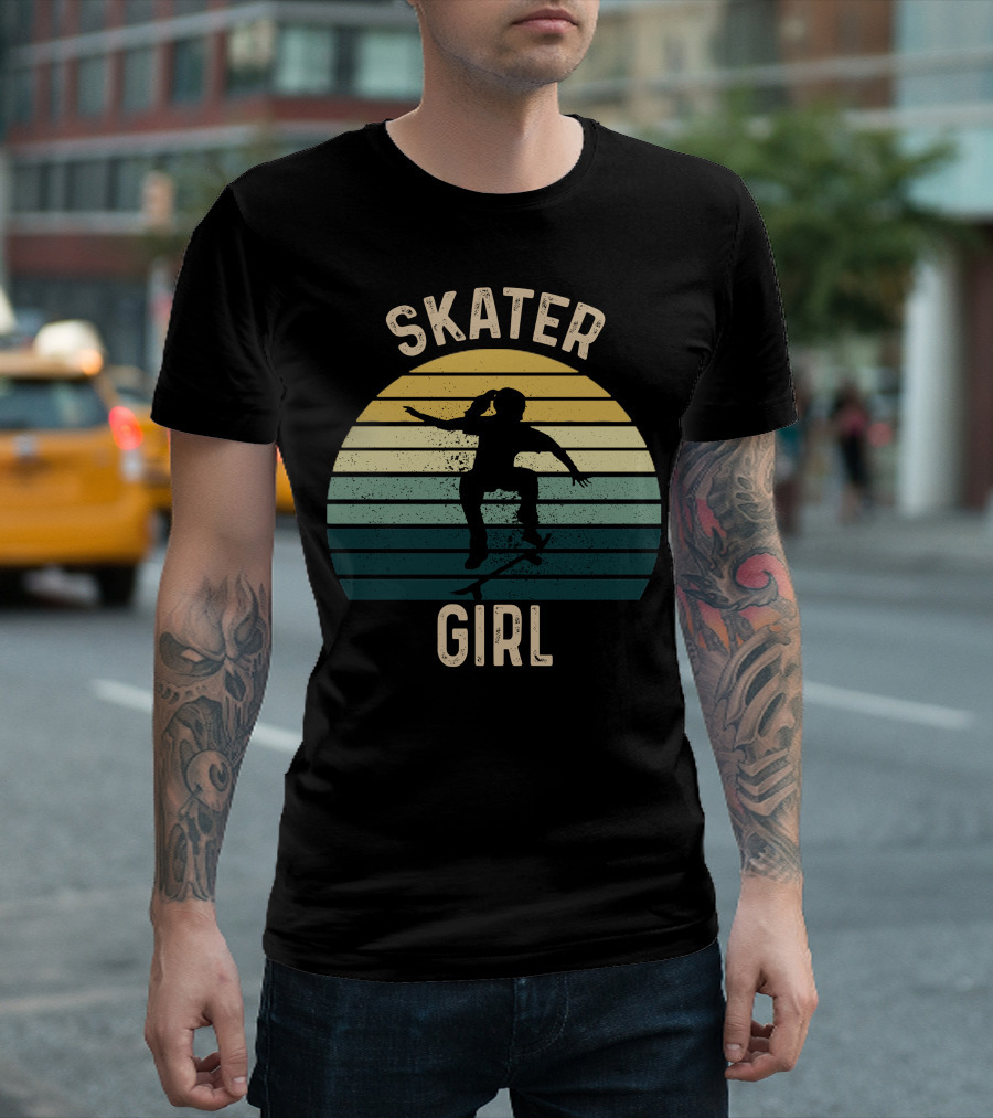 Skater Girl Vintage Skateboarding T-Shirt