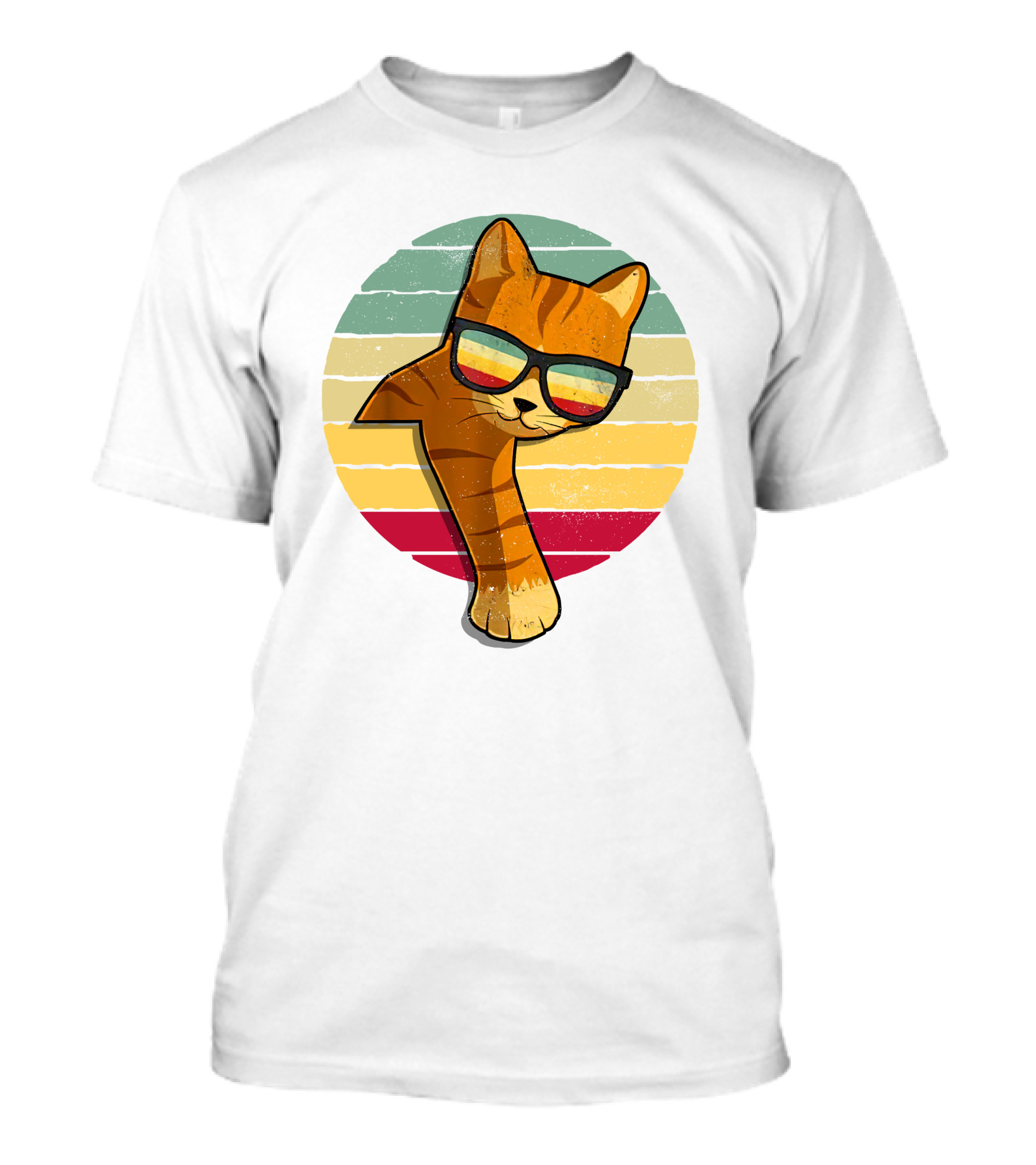 Vintage Style Sunglasses Orange Tabby Cat Lover T-Shirt