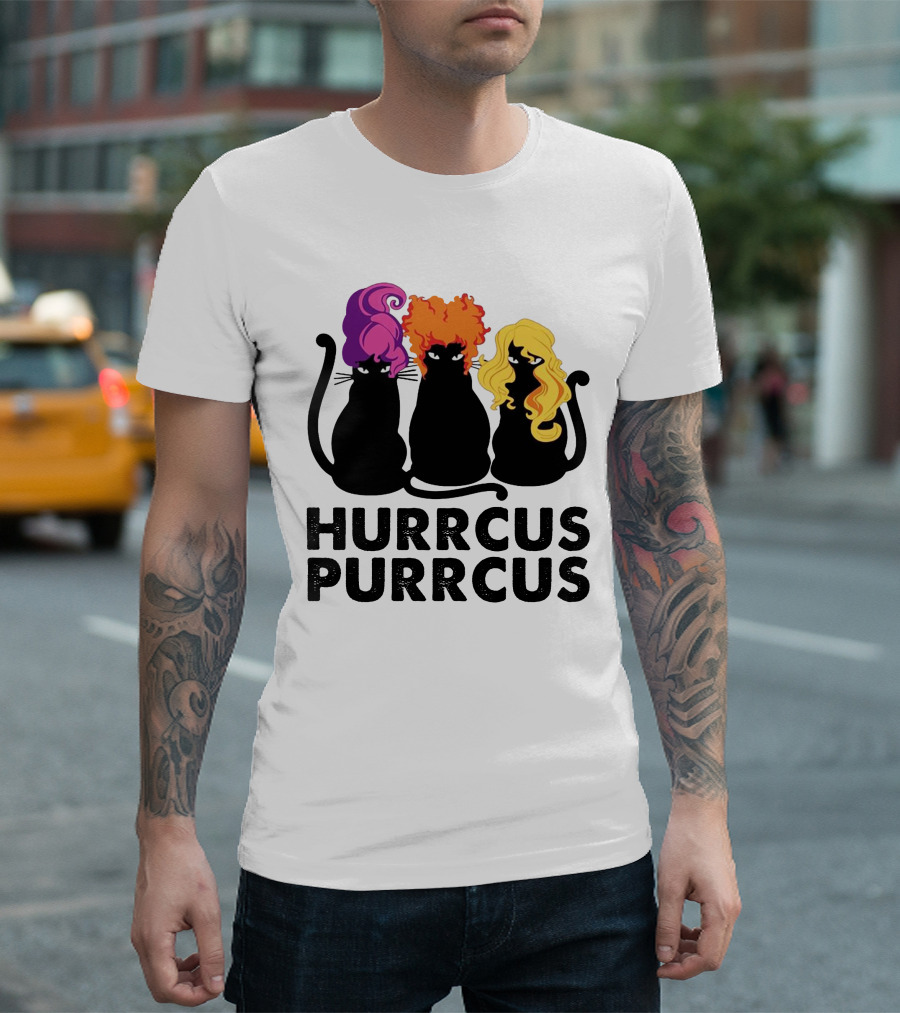 Hurrcus Purrcus Cat Witch Trio Silhouette Icons T-Shirt