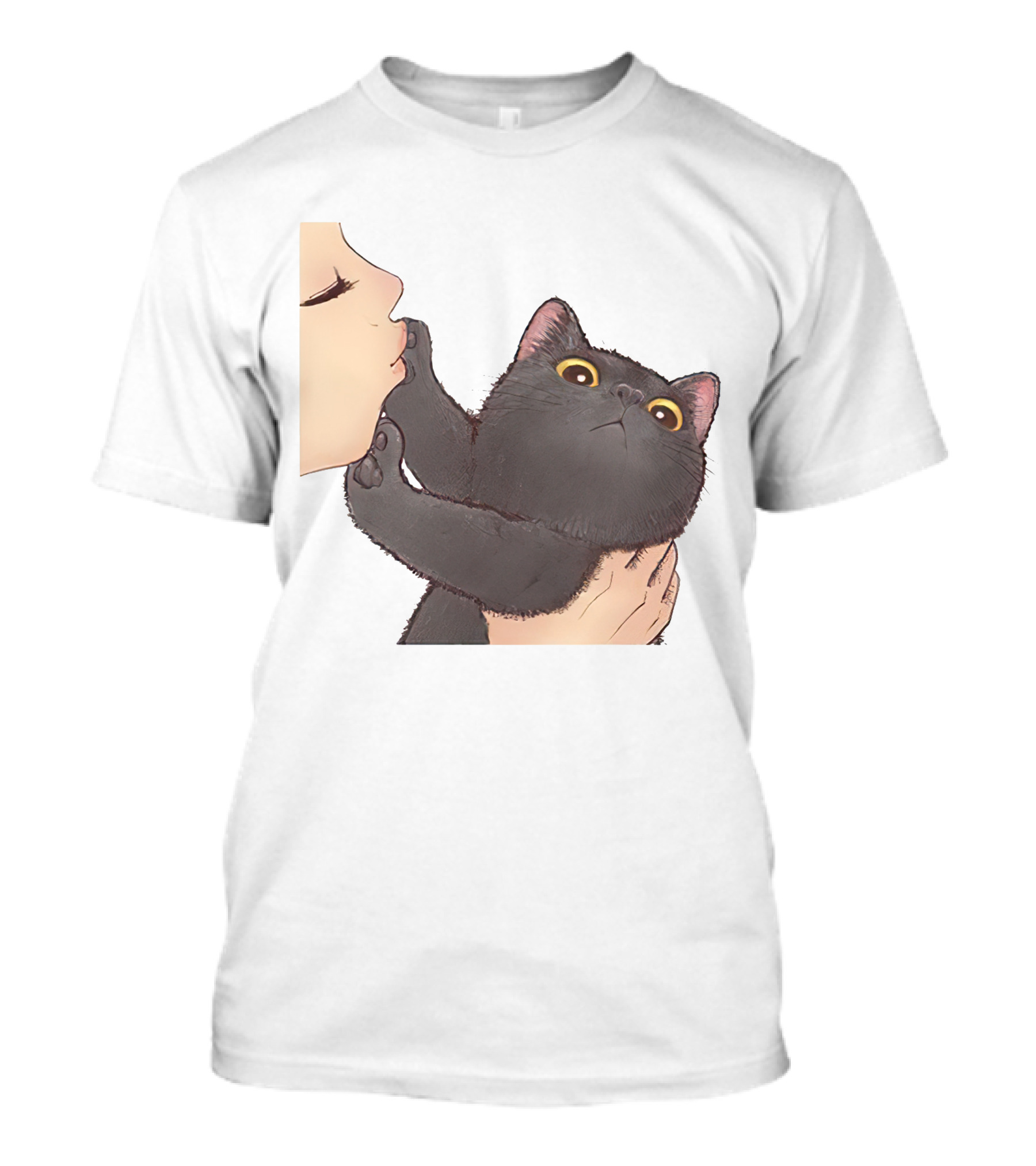 Cat Huuh - Funny Black Cat Reacts To Affection With Cute Expression T-Shirt