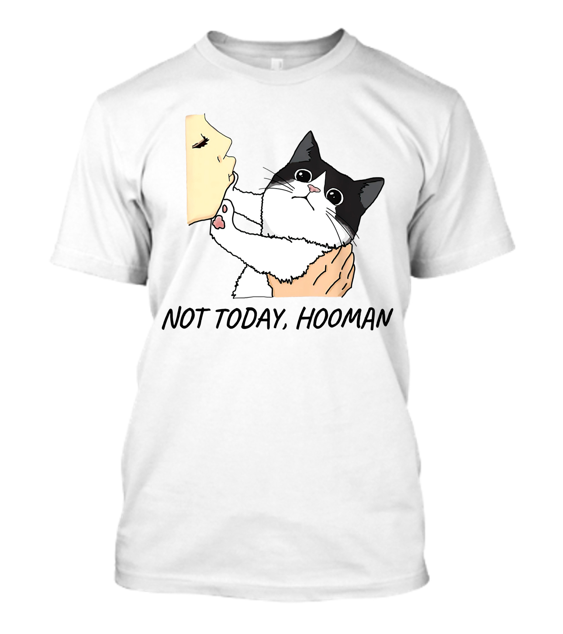 Not Today Hooman Funny Chonky Cat Resisting Cuddles T-Shirt
