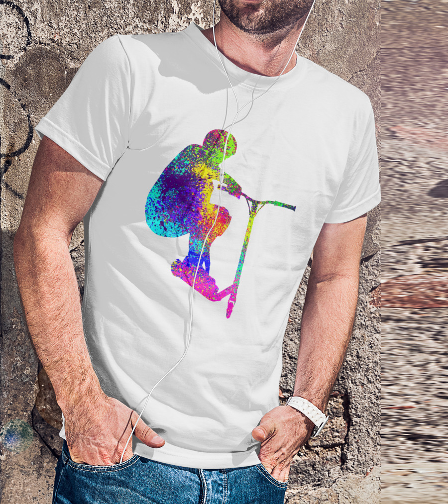 Stunt Scooter Trick Jump In PopArt T-Shirt