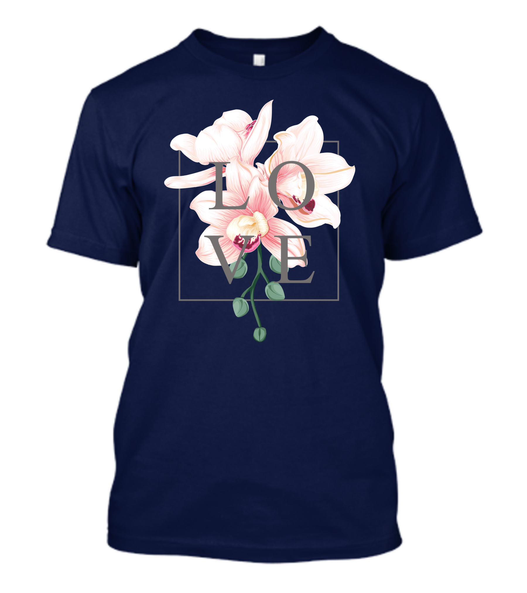 LOVE Minimalist Orchid Blooms T-Shirt