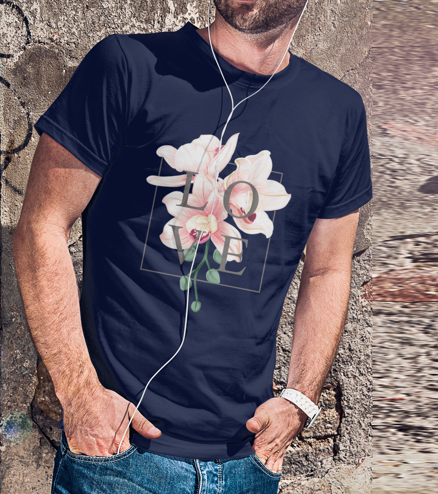 LOVE Minimalist Orchid Blooms T-Shirt