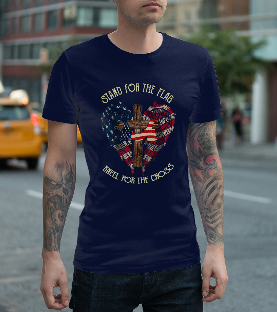 Stand For The Flag Kneel For The Cross T-Shirt