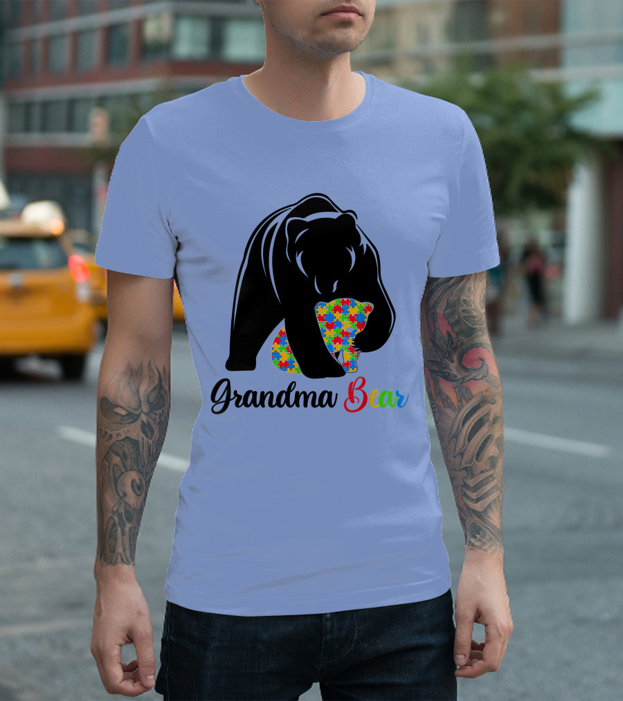 Grandma Bear Autism Awareness Family Lover T-Shirt