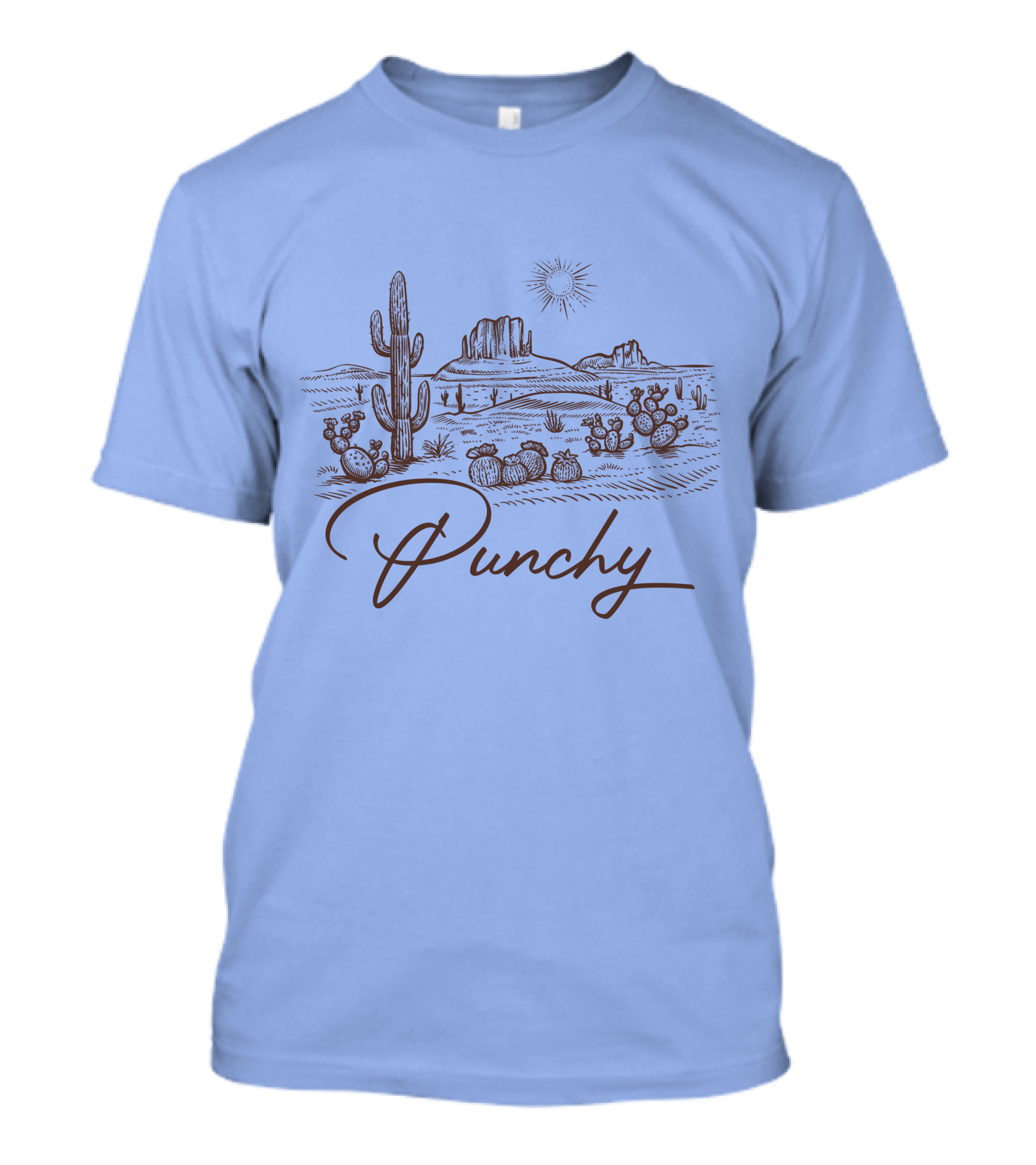 Punchy Western Desert Cactus Landscape Texas Ranch Southwest T-Shirt
