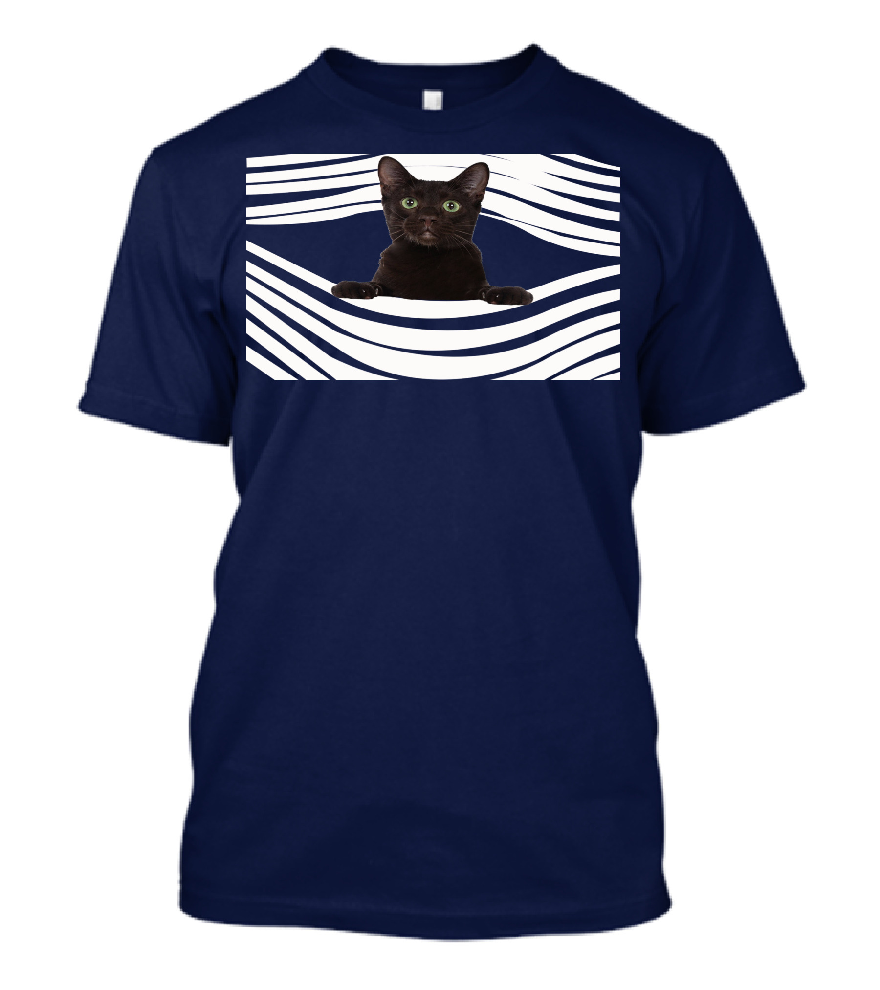 Havana Brown Cat Emerging From Striped Pattern FM Mask T-Shirt