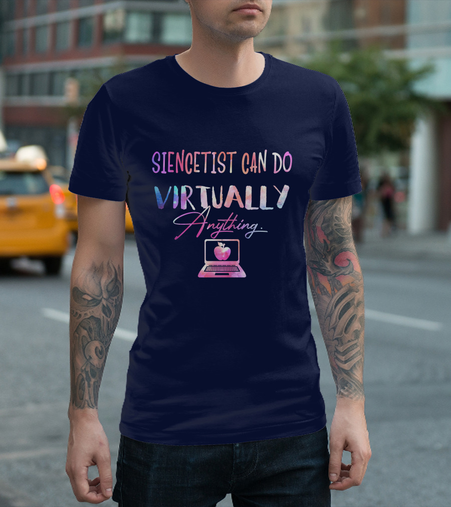 Siencetist Can Do Virtually Anything with Laptop and Apple T-Shirt