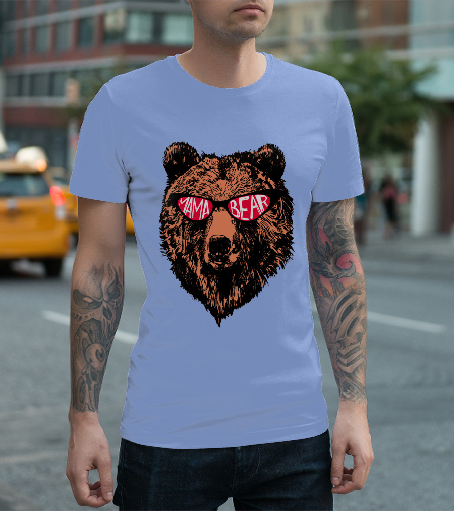 Mama Bear Sunglasses Cool Grizzly T-Shirt