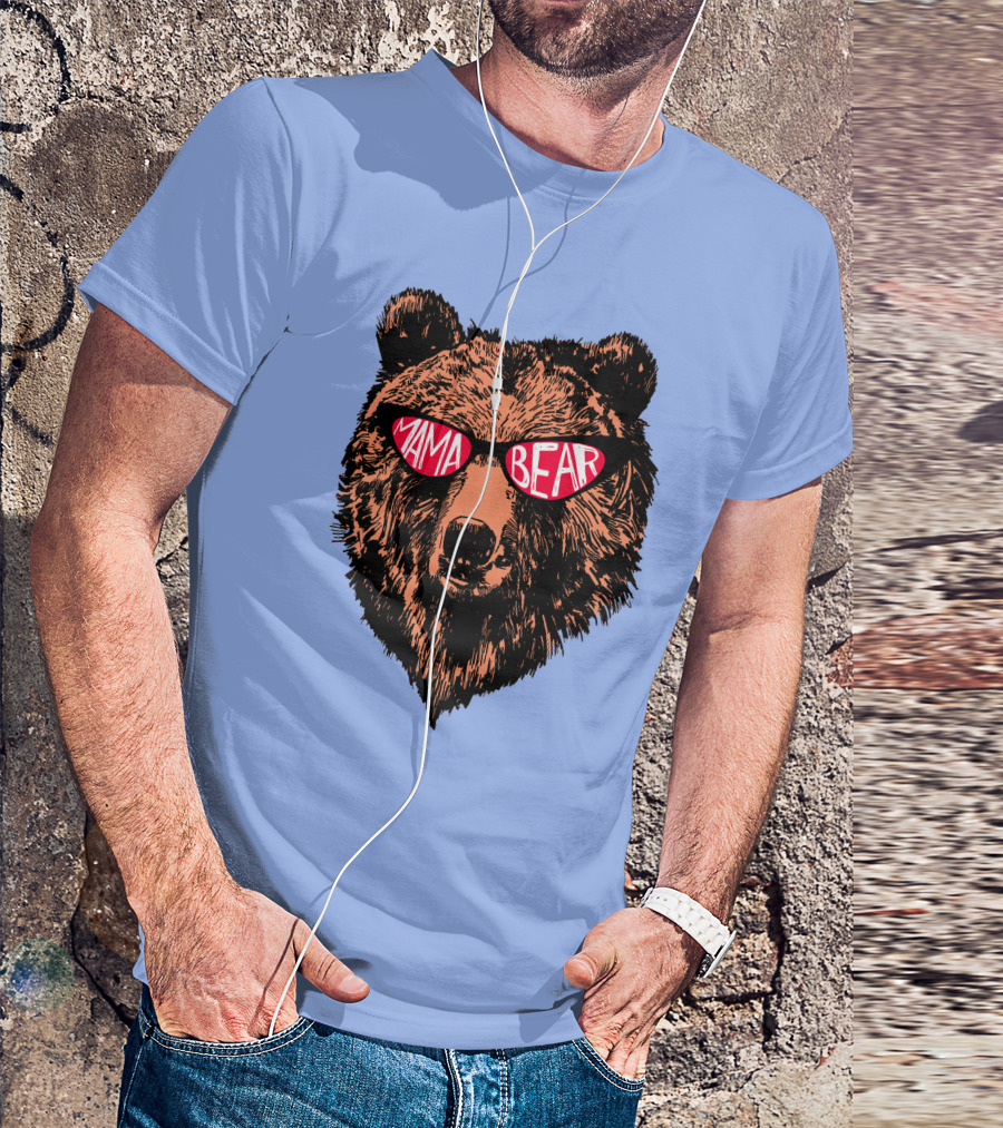 Mama Bear Sunglasses Cool Grizzly T-Shirt