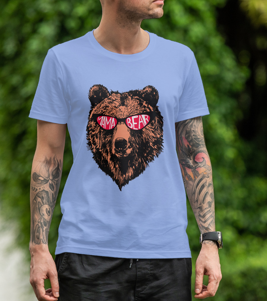Mama Bear Sunglasses Cool Grizzly T-Shirt