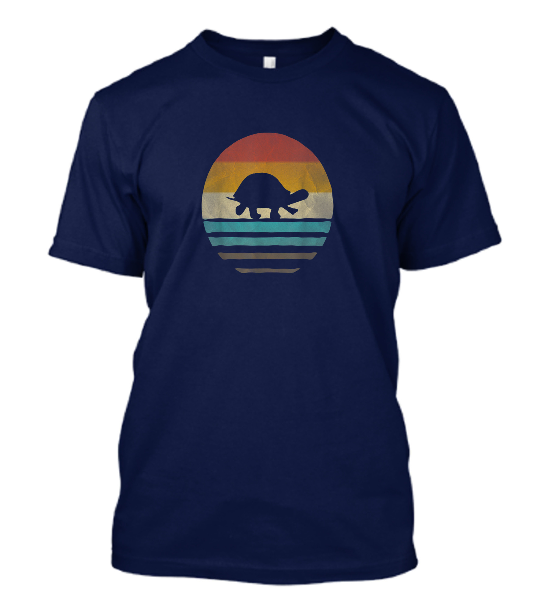 Retro Skip The Straw Save A Turtle Vintage Sunset T-Shirt